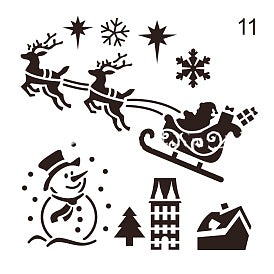 Santa Sleigh Scene Stencil (1pc)