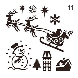 Santa Sleigh Scene Stencil (1pc) (SCRA - PW0007 - 82K) - Printable Heaven