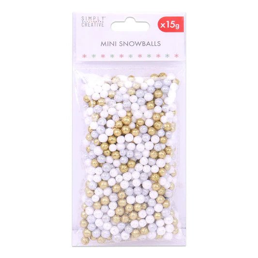 Simply Creative Glitter Snowballs Gold, Silver, White (SCTOP038X19) - Printable Heaven
