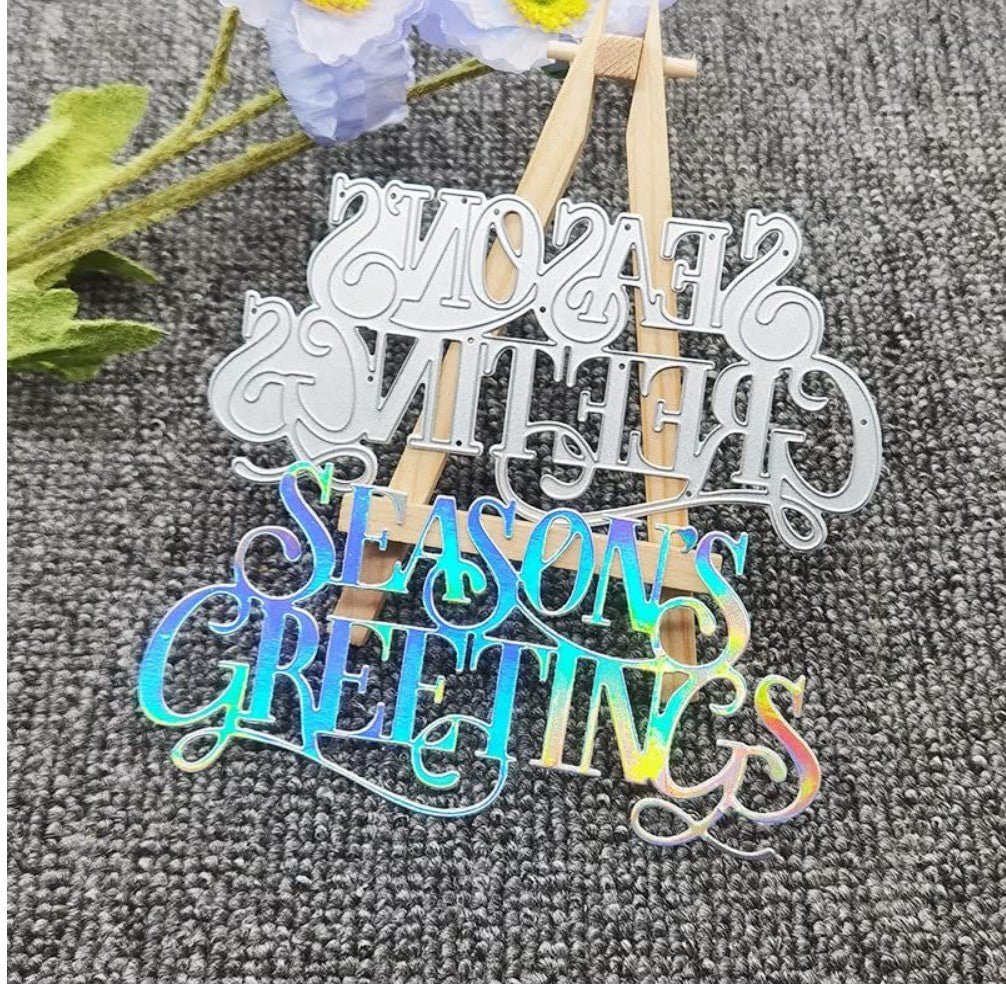 Printable Heaven Large Christmas Sentiment Cutting Die Seasons Greetings - Printable Heaven