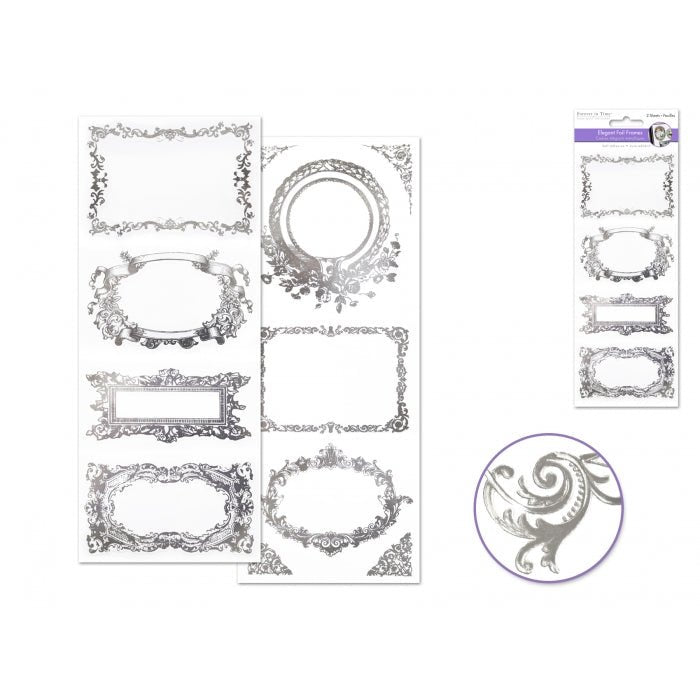 Elegant Foil Frames Silver Frame Medley (SS191A) - Printable Heaven