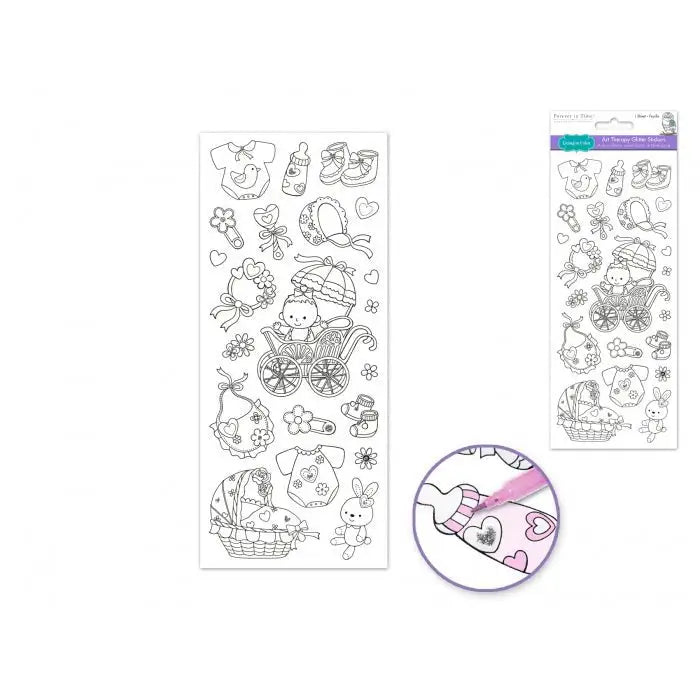 Art Therapy Glitter Stickers Baby Girl (SS620I) - Printable Heaven