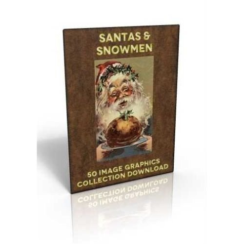 Download - 50 Image Graphics Collection - Santas & Snowmen - Printable Heaven
