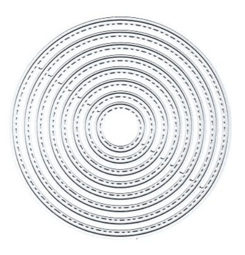 8-Piece Stitched Edge Circle Cutting Die Set - Set of 8 (D139) - Printable Heaven