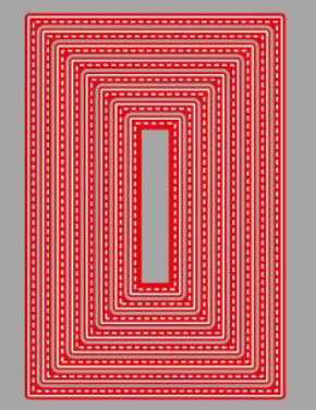 Stitched Edge Nesting Rectangle Cutting Dies (8 PCS) (SP097) - Printable Heaven