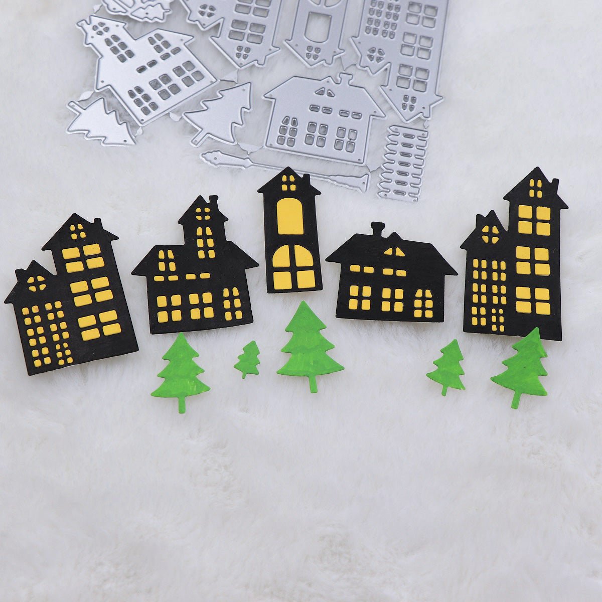 Printable Heaven Large Cutting Die Set of Houses (10Pcs) (T224) - Printable Heaven
