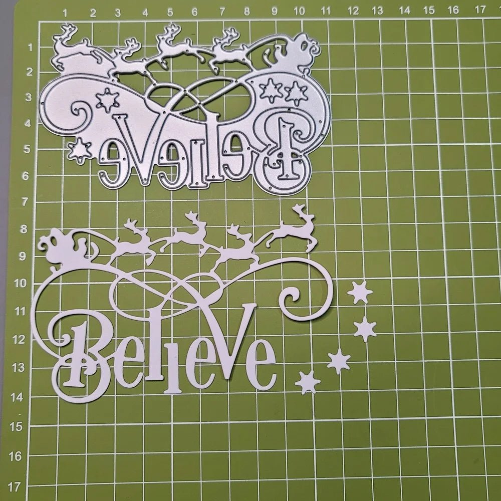 Printable Heaven Large Cutting Die - Believe (1pc) (W148) - Printable Heaven