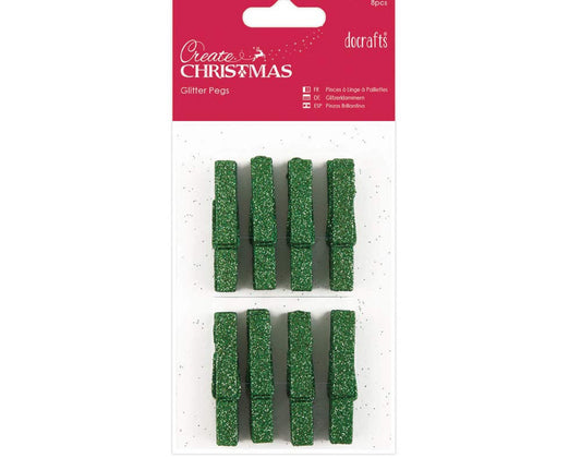 Glitter Pegs (8pcs) - Green (PMA 174927)