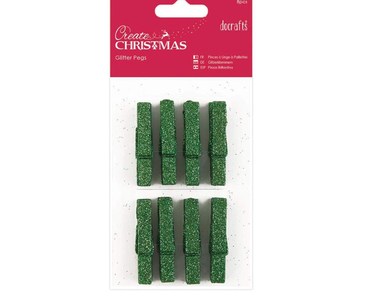 Glitter Pegs (8pcs) - Green (PMA 174927) - Printable Heaven