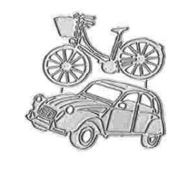 Vintage Car & Bicycle Cutting Die (2 PCS) (D103) - Printable Heaven
