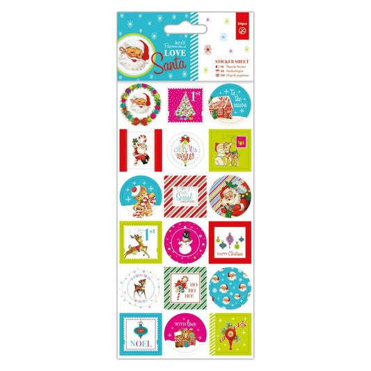 Sticker Sheet (36pcs) - Love Santa (PMA 157967)