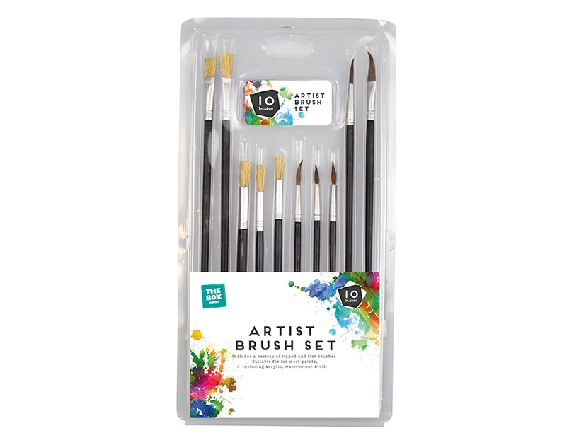Artist Paint Brush Set - 10 Pack (STA4679) - Printable Heaven