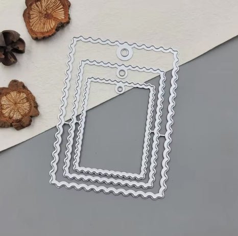 Printable Heaven Large Cutting Die - Scalloped Edge Tag (3pcs) (T001) - Printable Heaven
