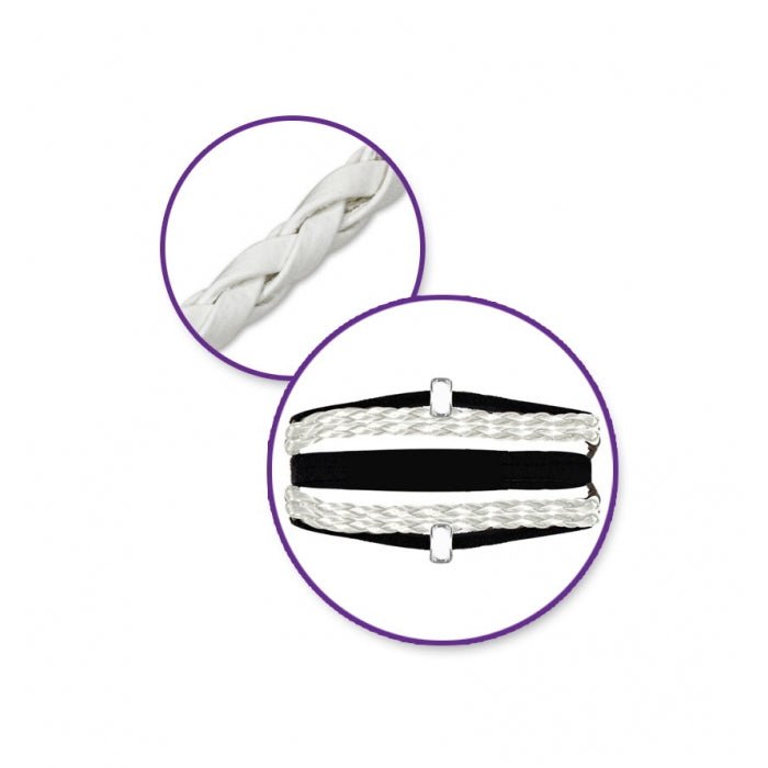 Jewellery & Craft Cord - White Braided Leatherette (CC532B) - Printable Heaven