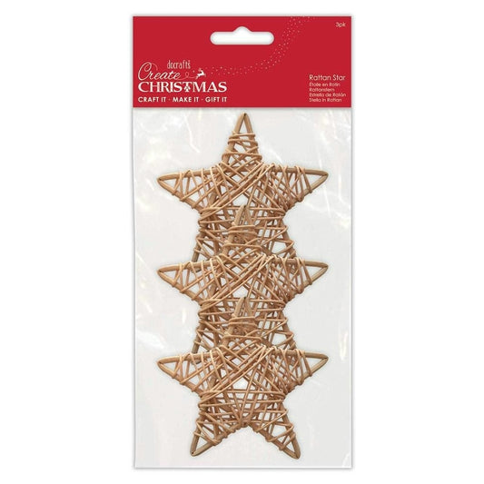 90mm Rattan Stars (3pk) (PMA 174461)