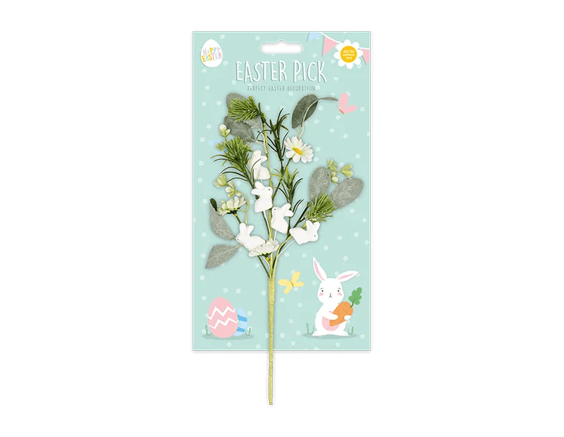 Easter Floral Sprig With Bunnies (EAS11321OB) - Printable Heaven