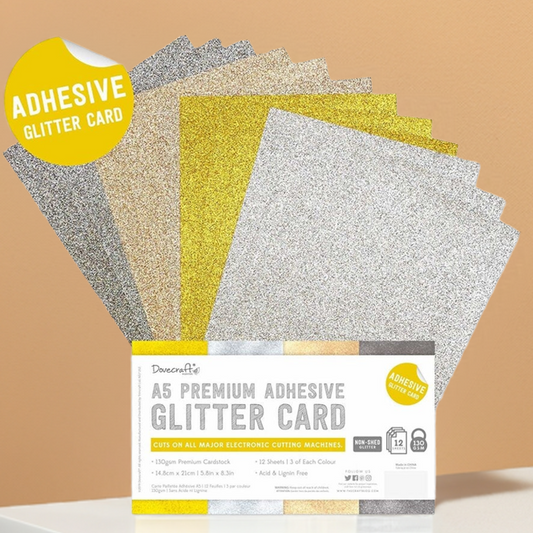 A5 Adhesive Glitter Sheets Metallic (DCGCD046)