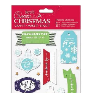Christmas Sentiment Stickers - Handmade (PMA 351806)