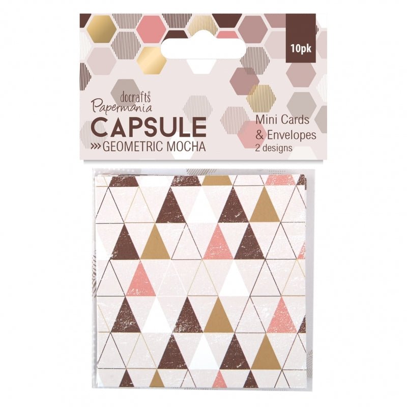 Mini Cards & Envelopes - Capsule - Geometric Mocha (10pk) (PMA DCM 072) - Printable Heaven