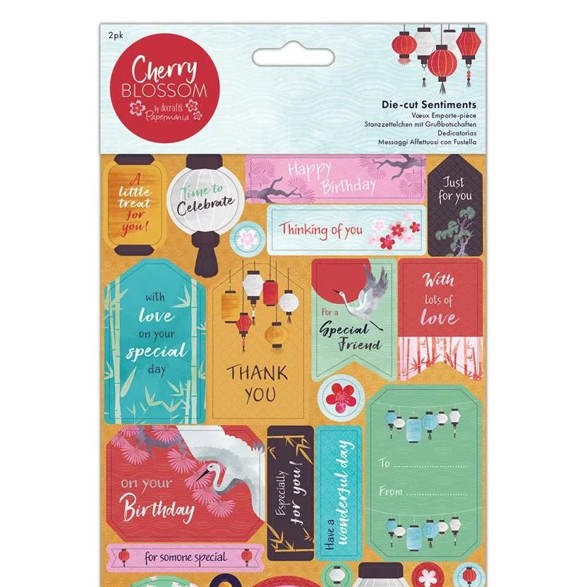 Die - cut Sentiments (34pcs) - Cherry Blossom (PMA 157286 ) - Printable Heaven