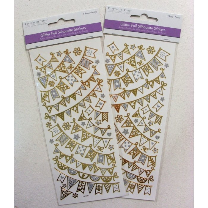 Gold Glitter Foil Stickers Pennant Garlands (SS142M) - Printable Heaven