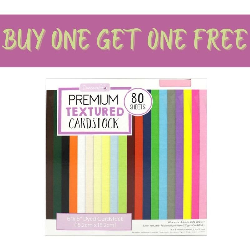 2 FOR 1 OFFER- Dovecraft 6x6 Textured Cardstock (DCPAP074)