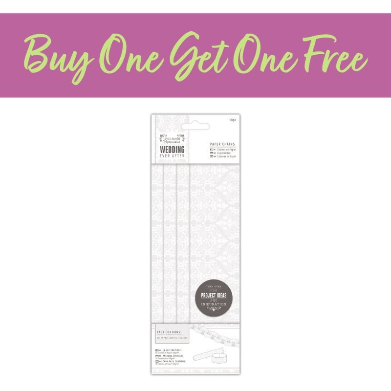 2 FOR 1 OFFER - Paper Chains (50pk) - Wedding, Damask (PMA 158221)