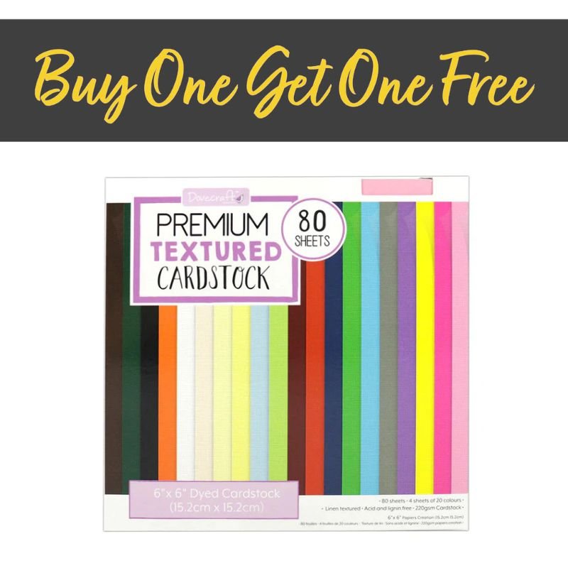 2 FOR 1 OFFER - Dovecraft 6x6 Textured Cardstock (DCPAP074)