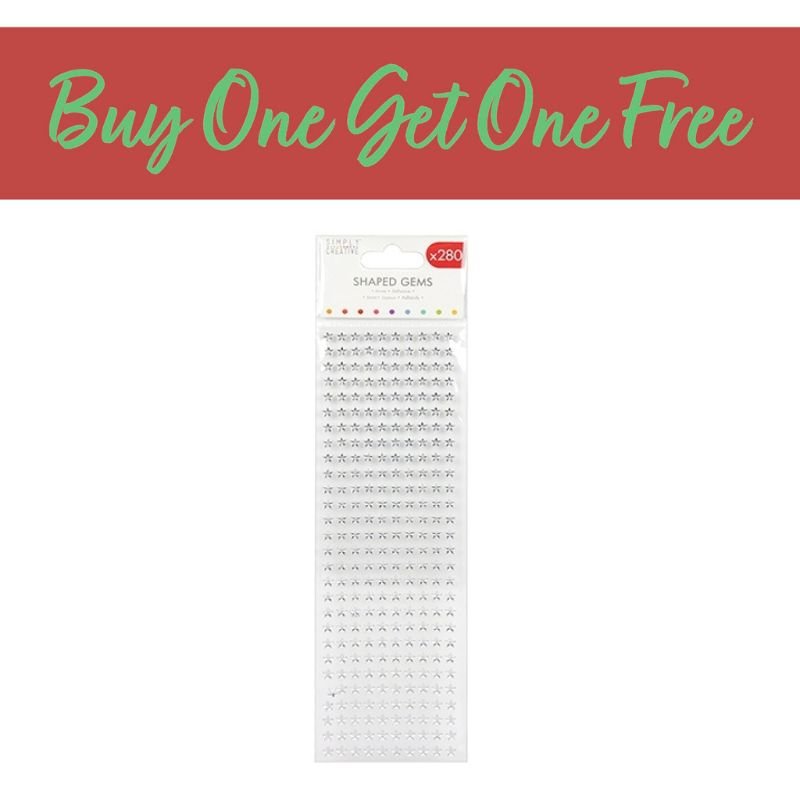2 FOR 1 OFFER- Simply Creative Star Gems - Clear (SCDOT112)