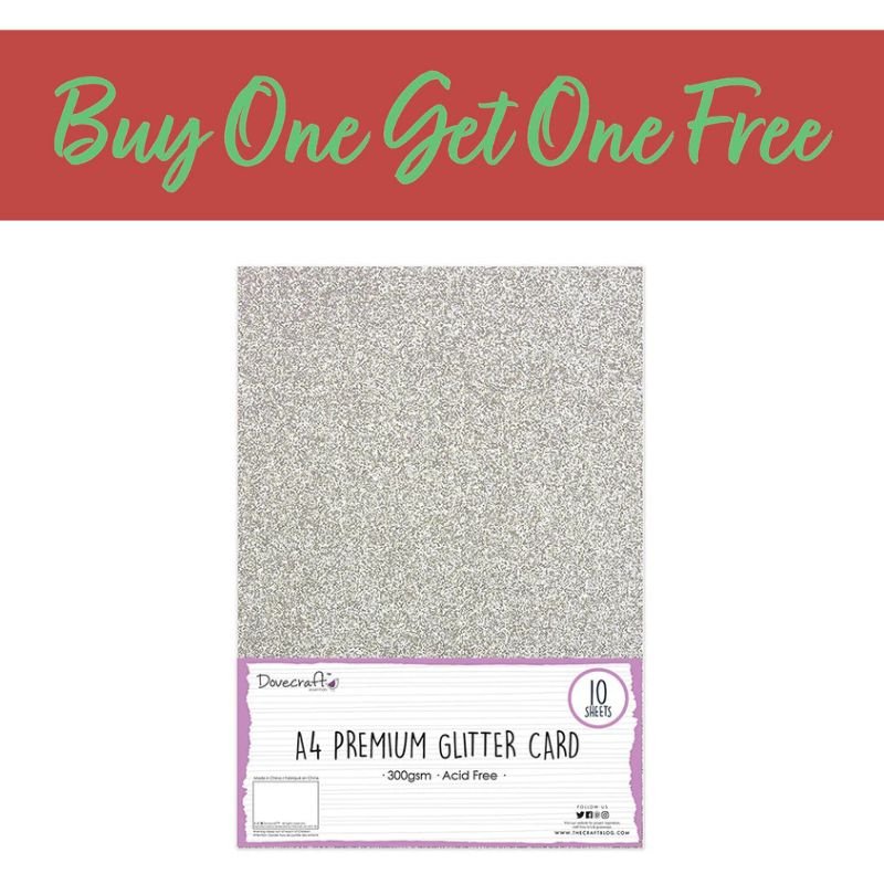 2 FOR 1 OFFER - A4 Glitter Card Silver 300gsm 10 Sheets (DCGCD009)