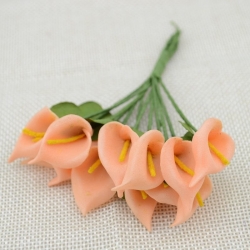 Foam Calla Lilies - Peach (Bunch of 12)