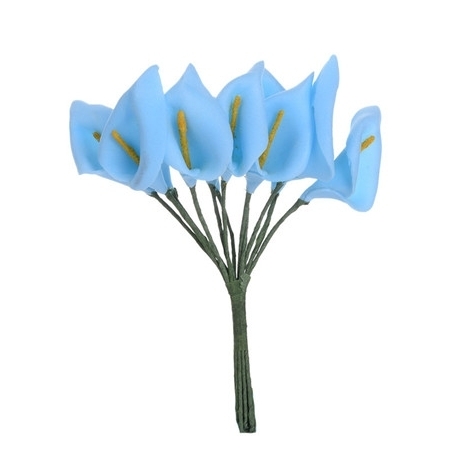 Foam Calla Lilies - Blue (Bunch of 12)