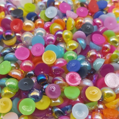 6mm Iridescent Half-beads - Multi (100 pack)