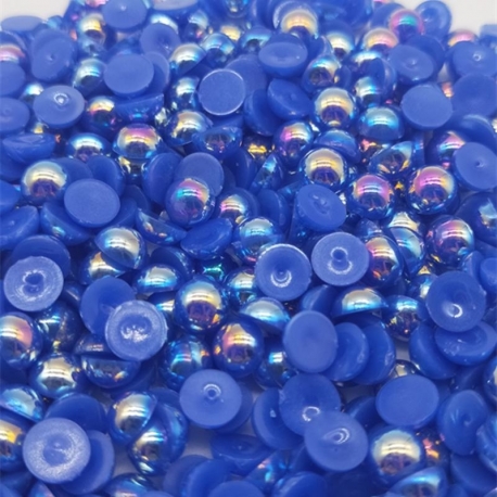 6mm Iridescent Half-beads - Royal Blue (100 pack)