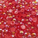6mm Half-beads - Red Iridescent (100 pack)