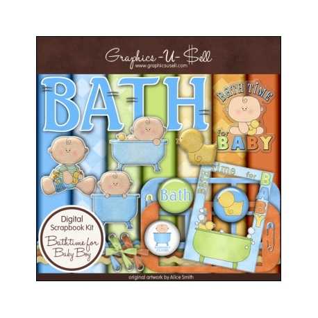 Download - Bathtime for Baby Boy Digital Scrap Kit