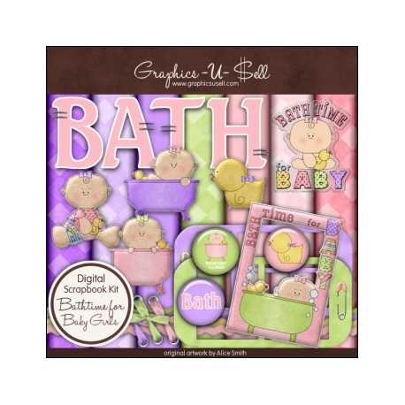 Download - Bathtime for Baby Girl Digital Scrap Kit