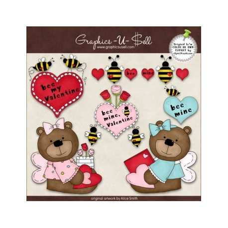 Download - Clip Art - Bee My Valentine