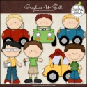 Download - Clip Art - Boys In Cars