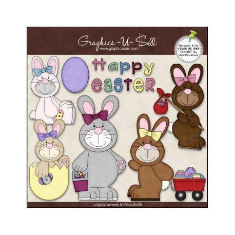 Download - Clip Art - Easter Bunnies