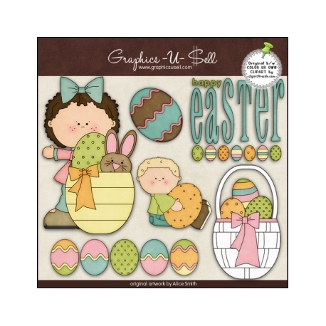 Download - Clip Art - Happy Easter Kids 1
