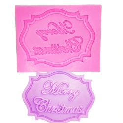 Small Silicone Mould - Merry Christmas Label