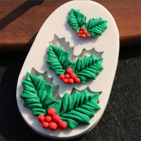 Small Silicone Mould - Holly Leaves