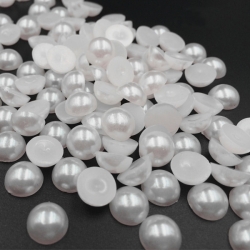 6mm Half-beads - White (100 pack)