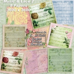 Download - Vintage Music and Lace Papers 2