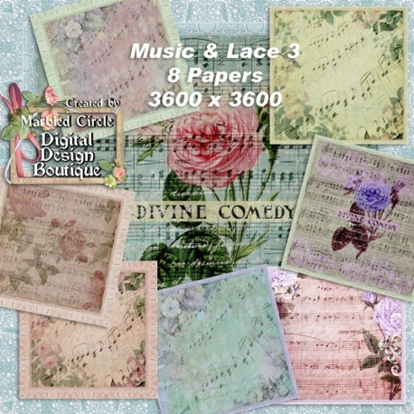 Download - Vintage Music and Lace Papers 3