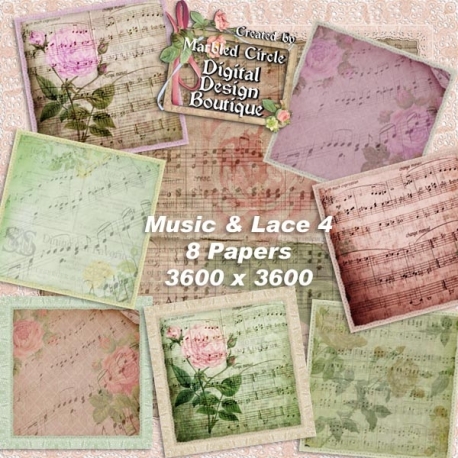 Download - Vintage Music and Lace Papers 4