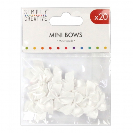 Simply Creative Mini Bows - White (SCRBN005)