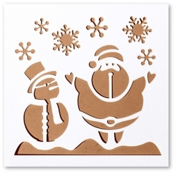 Reusable Stencil - Snowman & Santa (1pc)