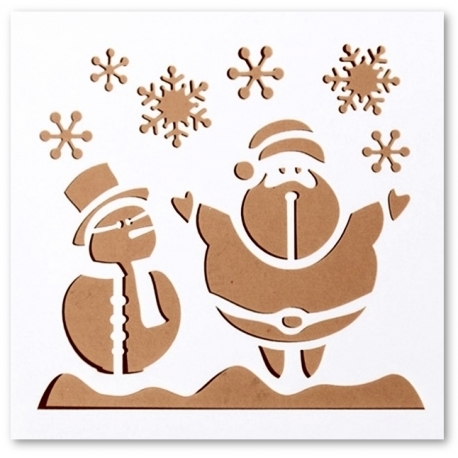 Reusable Stencil - Snowman & Santa (1pc)